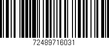 Código de barras (EAN, GTIN, SKU, ISBN): '72489716031'