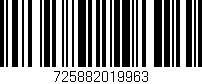 Código de barras (EAN, GTIN, SKU, ISBN): '725882019963'