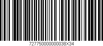 Código de barras (EAN, GTIN, SKU, ISBN): '727750000000038X34'