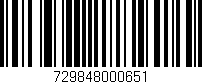Código de barras (EAN, GTIN, SKU, ISBN): '729848000651'