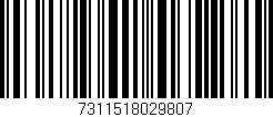 Código de barras (EAN, GTIN, SKU, ISBN): '7311518029807'