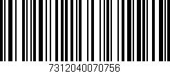 Código de barras (EAN, GTIN, SKU, ISBN): '7312040070756'