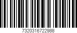Código de barras (EAN, GTIN, SKU, ISBN): '7320316722988'