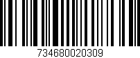 Código de barras (EAN, GTIN, SKU, ISBN): '734680020309'