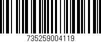 Código de barras (EAN, GTIN, SKU, ISBN): '735259004119'