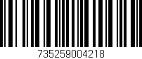 Código de barras (EAN, GTIN, SKU, ISBN): '735259004218'