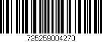 Código de barras (EAN, GTIN, SKU, ISBN): '735259004270'