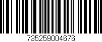 Código de barras (EAN, GTIN, SKU, ISBN): '735259004676'
