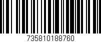 Código de barras (EAN, GTIN, SKU, ISBN): '735810188760'