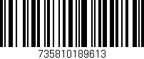 Código de barras (EAN, GTIN, SKU, ISBN): '735810189613'