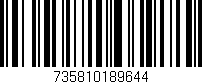 Código de barras (EAN, GTIN, SKU, ISBN): '735810189644'