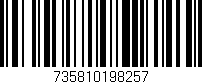 Código de barras (EAN, GTIN, SKU, ISBN): '735810198257'