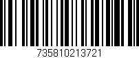 Código de barras (EAN, GTIN, SKU, ISBN): '735810213721'