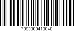 Código de barras (EAN, GTIN, SKU, ISBN): '7393080419040'