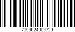 Código de barras (EAN, GTIN, SKU, ISBN): '7398024003729'