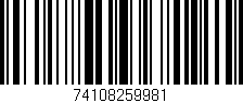 Código de barras (EAN, GTIN, SKU, ISBN): '74108259981'