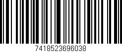 Código de barras (EAN, GTIN, SKU, ISBN): '7418523696038'