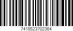 Código de barras (EAN, GTIN, SKU, ISBN): '7418523702364'