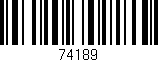 Código de barras (EAN, GTIN, SKU, ISBN): '74189'
