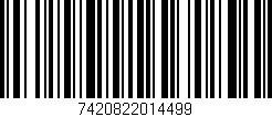 Código de barras (EAN, GTIN, SKU, ISBN): '7420822014499'
