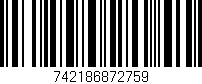 Código de barras (EAN, GTIN, SKU, ISBN): '742186872759'