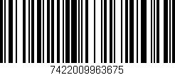 Código de barras (EAN, GTIN, SKU, ISBN): '7422009963675'