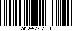 Código de barras (EAN, GTIN, SKU, ISBN): '7422557777878'