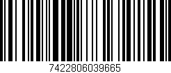 Código de barras (EAN, GTIN, SKU, ISBN): '7422806039665'