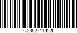 Código de barras (EAN, GTIN, SKU, ISBN): '7426927119220'