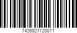 Código de barras (EAN, GTIN, SKU, ISBN): '7426927120011'