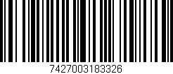 Código de barras (EAN, GTIN, SKU, ISBN): '7427003183326'