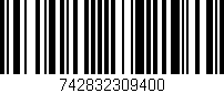 Código de barras (EAN, GTIN, SKU, ISBN): '742832309400'