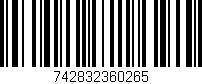 Código de barras (EAN, GTIN, SKU, ISBN): '742832360265'