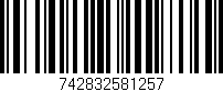 Código de barras (EAN, GTIN, SKU, ISBN): '742832581257'