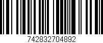 Código de barras (EAN, GTIN, SKU, ISBN): '742832704892'