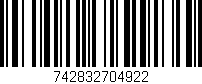 Código de barras (EAN, GTIN, SKU, ISBN): '742832704922'