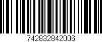 Código de barras (EAN, GTIN, SKU, ISBN): '742832842006'