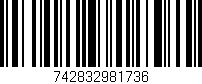 Código de barras (EAN, GTIN, SKU, ISBN): '742832981736'