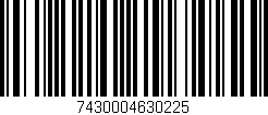 Código de barras (EAN, GTIN, SKU, ISBN): '7430004630225'
