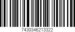 Código de barras (EAN, GTIN, SKU, ISBN): '7430346213322'