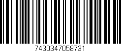 Código de barras (EAN, GTIN, SKU, ISBN): '7430347058731'