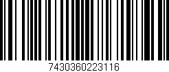 Código de barras (EAN, GTIN, SKU, ISBN): '7430360223116'