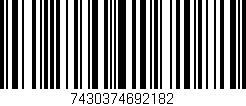 Código de barras (EAN, GTIN, SKU, ISBN): '7430374692182'