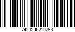 Código de barras (EAN, GTIN, SKU, ISBN): '7430398210256'