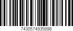 Código de barras (EAN, GTIN, SKU, ISBN): '7430574935898'