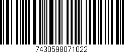 Código de barras (EAN, GTIN, SKU, ISBN): '7430598071022'