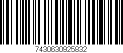 Código de barras (EAN, GTIN, SKU, ISBN): '7430630925832'