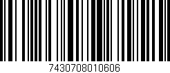 Código de barras (EAN, GTIN, SKU, ISBN): '7430708010606'