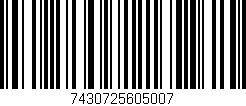Código de barras (EAN, GTIN, SKU, ISBN): '7430725605007'