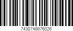 Código de barras (EAN, GTIN, SKU, ISBN): '7430748876026'